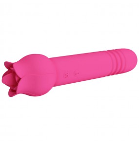 PRETTY LOVE - Chaley Tongue Licking Thrusting Vibration Massager (Chargeable - Red Rose)